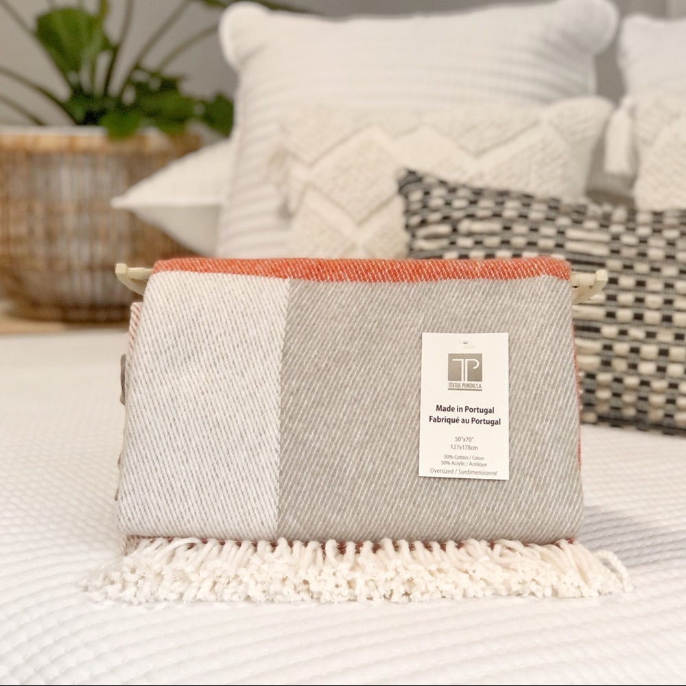 Texteis Penedo Fine Linen Bohemian Throw Blanket - Picture 2 of 8